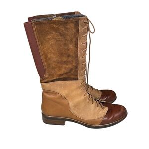 Naot Tide lace up mid calf leather boots size 38 Brown